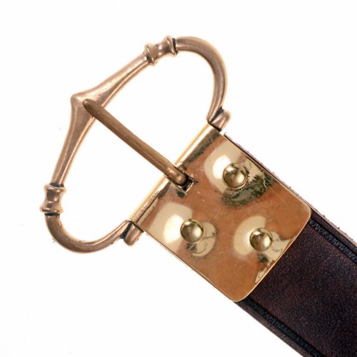 [10 MA-3 Chev.nl.br] Mittelaltergürtel "Chevalier" - 3 cm (S, braun)