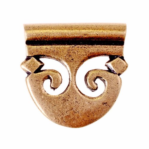 [09 Rö-En 4:A.si] Schildförmiges Riemenende für 4  cm Gürtel (silber)
