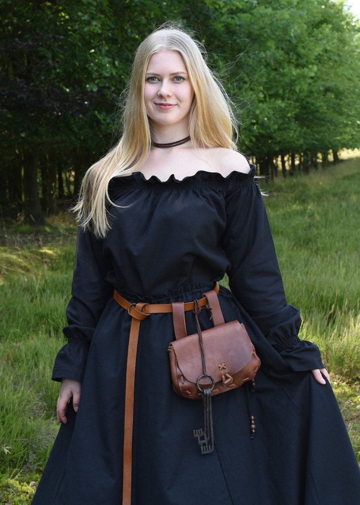 [31972-001] Mittelalterbluse Dörte Carmenbluse schwarz  (S)
