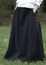 Mittelalterlicher Rock weit ausgestellt schwarz, 100% Baumwolle  Mittelalter Kostüm Historisches Gewand
