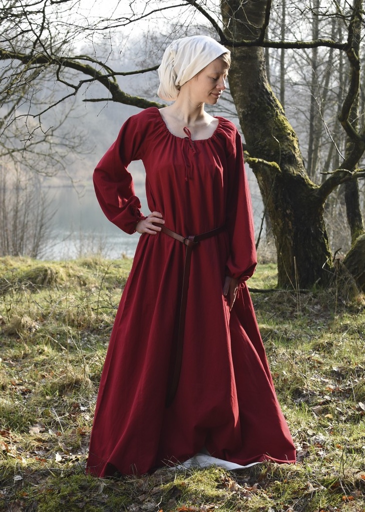 [31990-001] Mittelalterkleid Ana Unterkleid rot Mittelalter Gewandung für Markt und LARP (S)