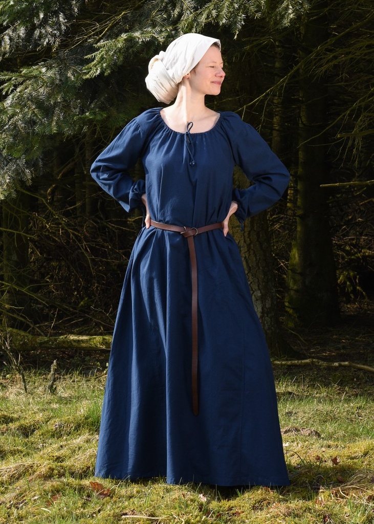 [31991-001] Mittelalterkleid Ana Unterkleid blau Mittelalter Gewandung für Markt und LARP (S)