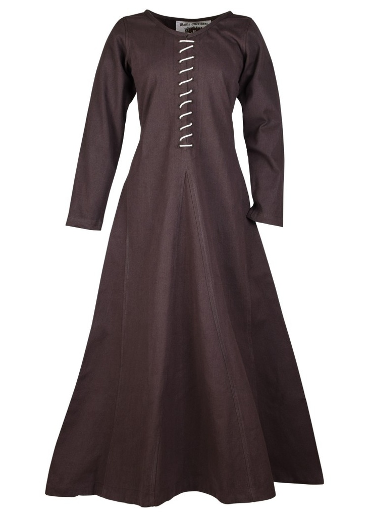Cotehardie Ava, Mittelalterkleid, braun - Mittelalter Gewandung für Markt und LARP