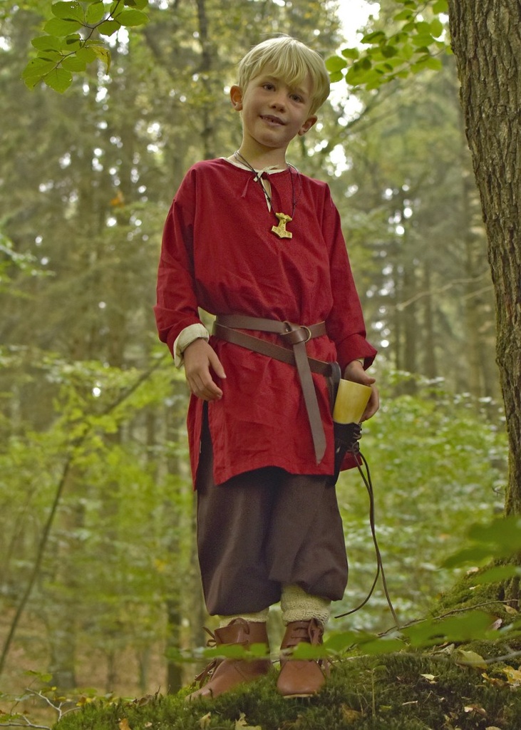 [31999-001] Kinder Tunika Arn rot, Baumwolle - Gewand für Mittelalter, Larp und Reenactment (110)