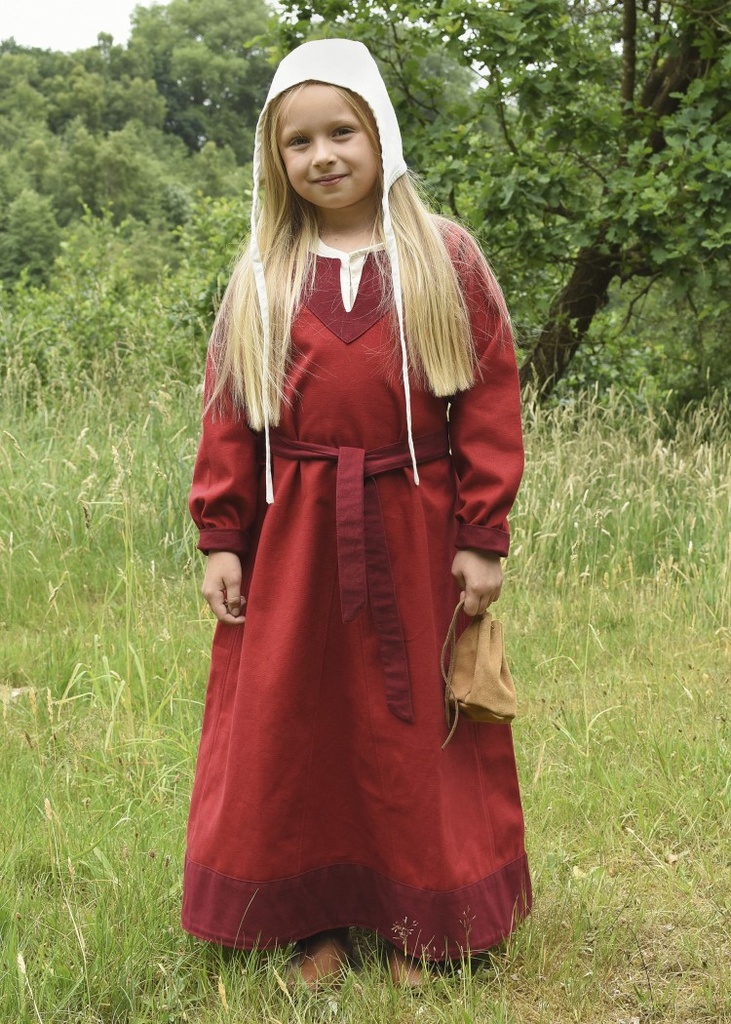[32009-001] Kinder Wikingerkleid Mittelalterkleid Solveig  rot, Baumwolle - Gewand für Mittelalter, Larp und Reenactment (110)
