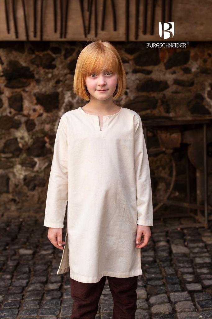 Kinder Tunika Leifsson natur, Baumwolle - Gewand für Mittelalter, Larp und Reenactment