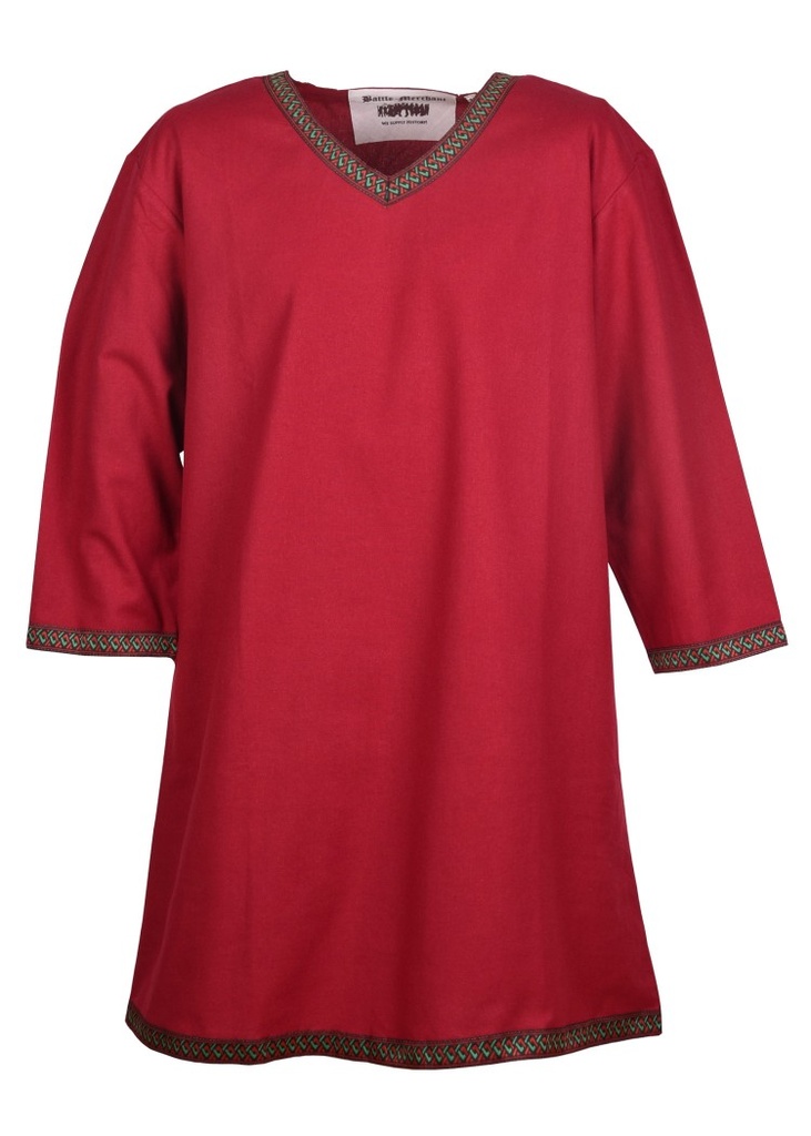 Langtunika aus Baumwolle Wikinger Tunika rot - Wikingerlook vom Mittelalter Shop