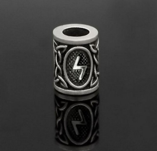 Runen-Perle "Sowilo" - 6 mm Loch - Bartschmuck