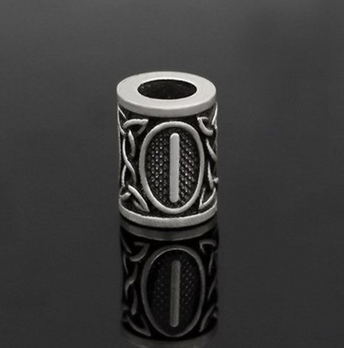 Runen-Perle "Isa" - 6 mm Loch - Bartschmuck