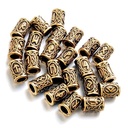 Runen Bartperlen Set Bronze – Wikinger Haarperlen mit Futhark Runen für Reenactment