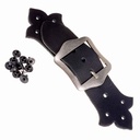 Mittelalterlicher Gewandverschluss aus Leder mit Schnalle