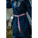 Lederringgürtel mit keltischer Prägung – Brauner Mittelalter-Gürtel aus Leder