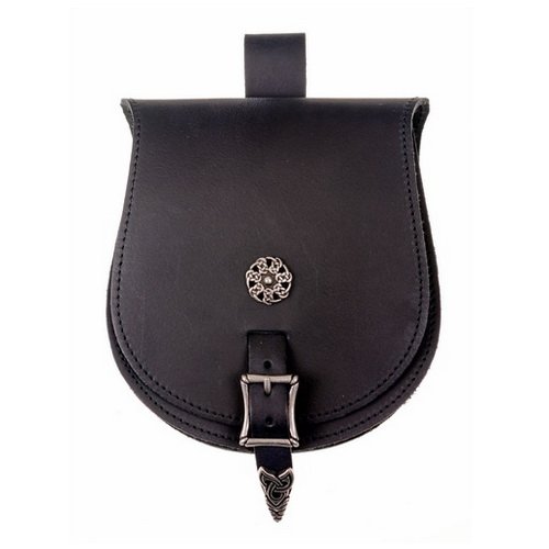 [01 T-GR Durchbr.br] Magyarische Gürteltasche - groß / Durchbrochen (braun)