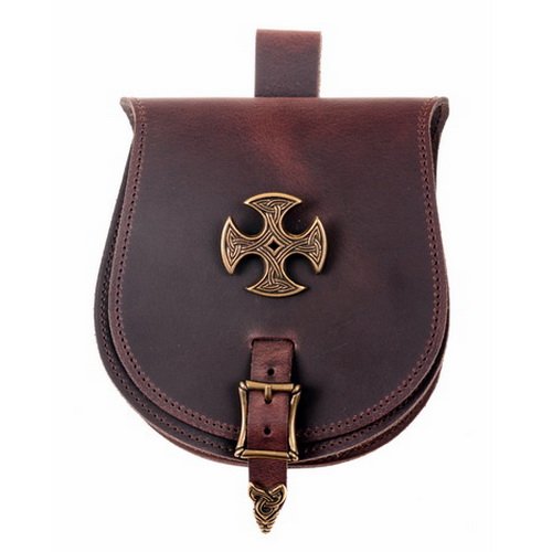[01 T-GR Nevern.br] Magyarische Tasche - groß / Kreuz (braun)