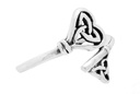 Damenring NANY aus 925 Silber – 13 mm Keltischer Ring mit Trinitäts-Symbol im Herzen 