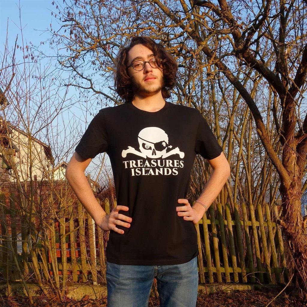 [35621-001] Treasures and Islands T-Shirt schwarz mit Weißem Aufdruck - Fanware (S)