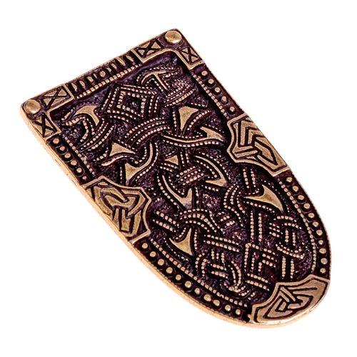 [09 Wi-En 4:C.me] Riemenendbeschlag der Wikinger nach dem Fund von Gokstad für 4 cm breite Gürtel (bronze)