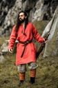 Lange Tunika Halvar Rot - 100% Leinen - Gewand für Mittelalter, Larp und Reenactment