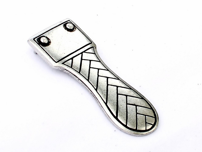 [09 Ge-En 3:B.si] Alemannische Riemenzunge - für 3 cm (silber)