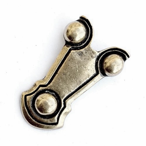 [09 Ge-En 4:A.si] Alamannisches Riemenende für 4 cm Gürtel (silber)