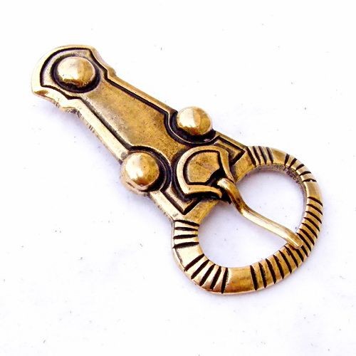 [4337-002] Alamannische Gürtelschnalle für 4 cm Gürtel (silber)