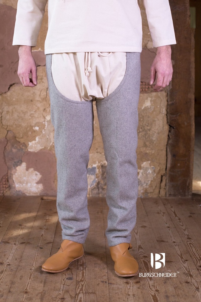 Beinlinge Bernulf Wolle Grau -  Mittelalterliches vom Burgschneider