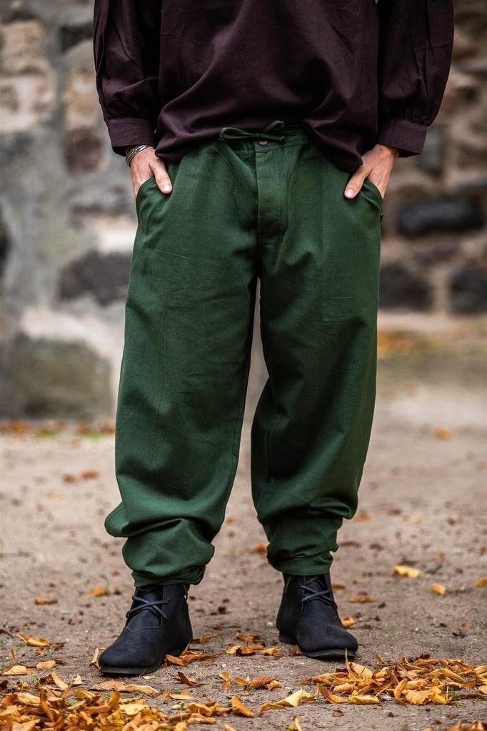 [5218-001] Weiche Mittelalterhose mit Bundschnürung – Schlichte Beinkleidung für Alltag und Lagerleben (S)