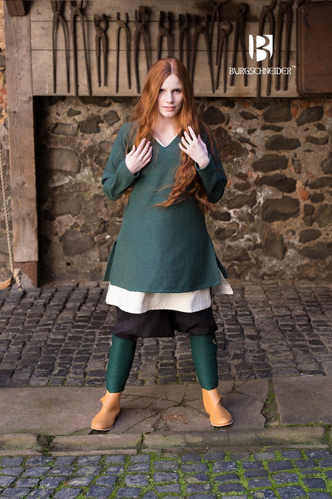 Kurztunika Frekja Grün - Mittelalterliches vom Burgschneider