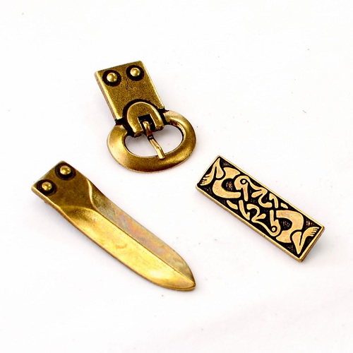 [09 Ge-Set 2 A.si] Alamannische Gürtelgarnitur für 2 cm Gürtel  (silber)