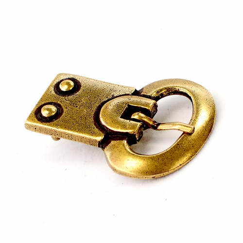 [09 Ge-S 2:A.si] Alamannische Gürtelschnalle für 2 cm Gürtel (silber)