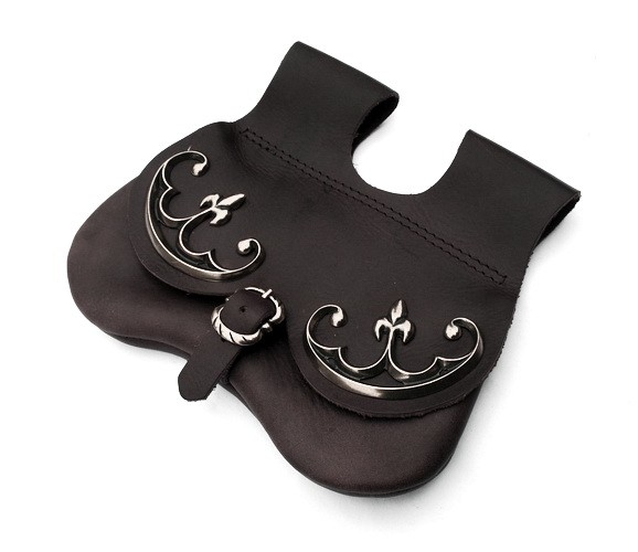 [01 T-Nir B.br] Nierentasche mit Beschlägen - Leder - braun oder schwarz (braun)