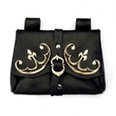 Mittelalterliche Gürteltasche mit Beschlägen Accessoire für Mittelalter Kostüme, Reenactment und LARP Bekleidung