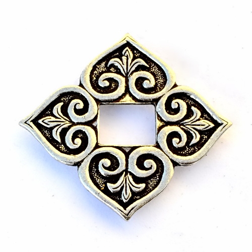 [08 TaB Birka.si] Wikinger Taschenbeschlag Birkatasche  - Replik Mittelalter Schmuck (silber)
