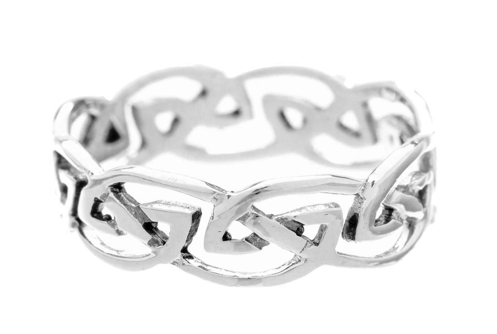 Schmuck Ring Tuatha 6 mm – Silber 925 – Keltischer Damenring mit Knotenmuster