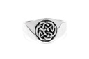 NUADA Ring aus Silber – Keltischer Siegelring mit Knotenmuster 11 mm breit