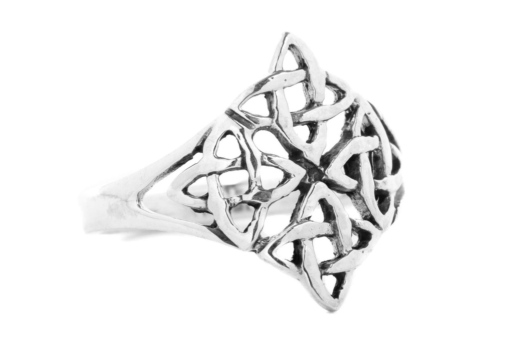 [WDr353-001] TAINA Ring aus Silber – Keltischer Damenring mit vier Knotensymbolen 16 mm breit (14 / 44)