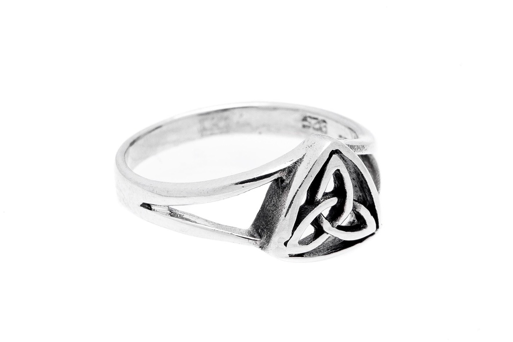 [WDr366-001] TALIESIN Ring aus Silber – Keltischer Damenring mit Knotenmuster 8 mm breit (14 / 44)