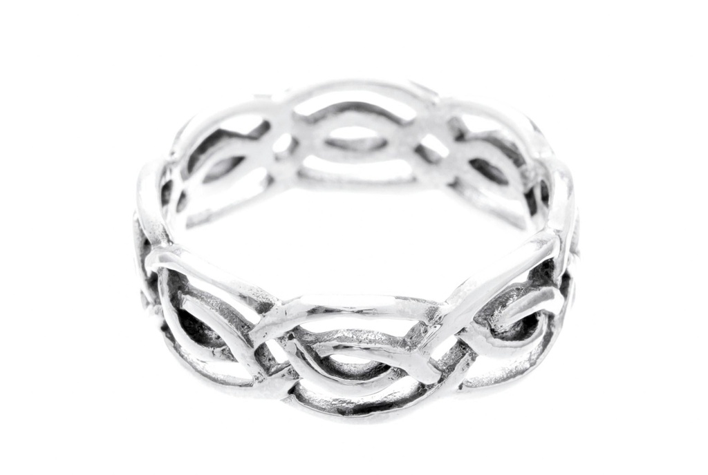 LIAN Ring aus Silber – Keltischer Knotenmuster Ring 7 mm breit