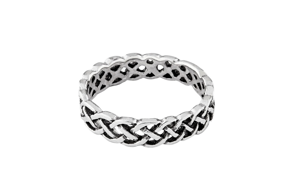 Schmaler Damenring RIANA aus 925 Silber – 4 mm feines keltisches Knotenmuster