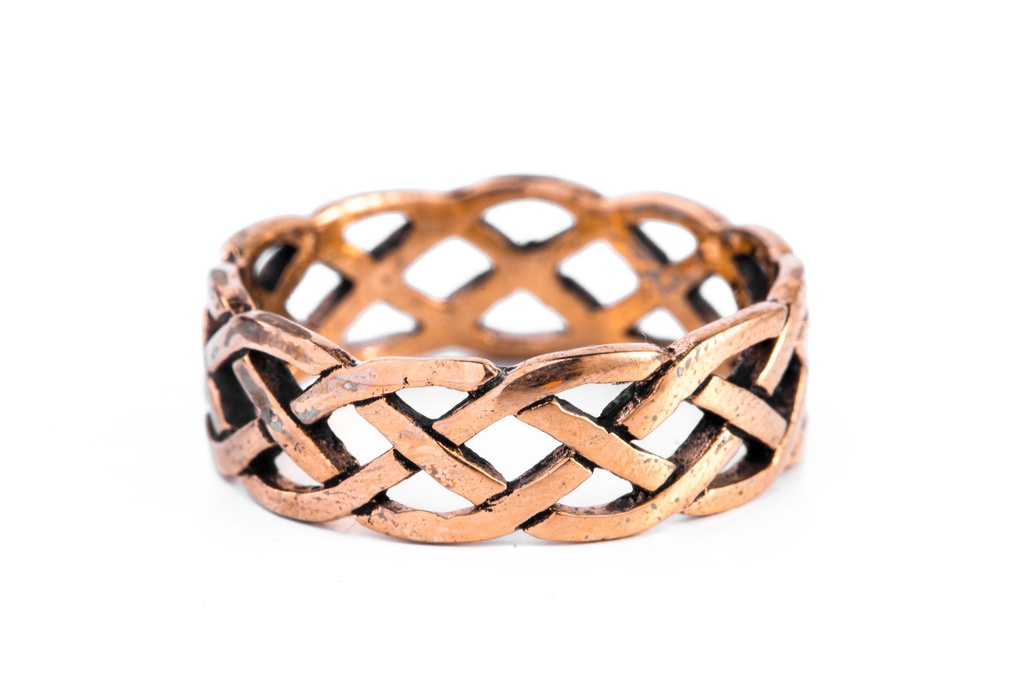 [WDrb48-001] Irischer Ring AKASA – 7 mm Keltischer Knoten Partnerring aus Bronze (16,5 / 52)