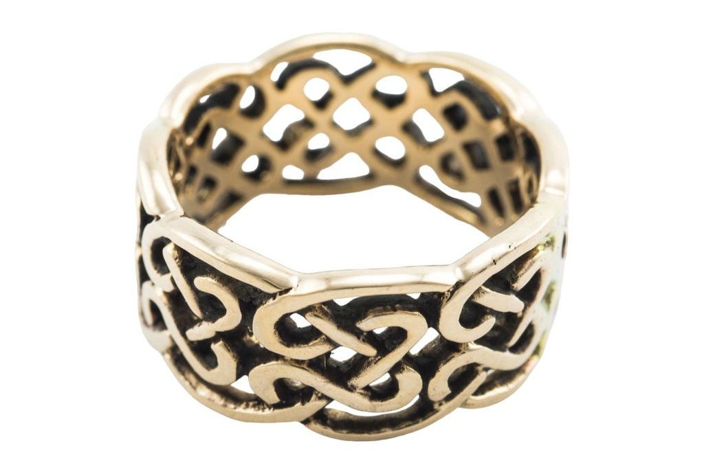 Keltischer Ring "Belenus II" aus Bronze – Knotenmuster für Reenactment & LARP 9 mm