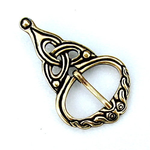 [09 Wi-S 4:A.me] Wikingerschnalle im Borrestil – für 3–4 cm breite Gürtel, messing- oder silberfarben (bronze)