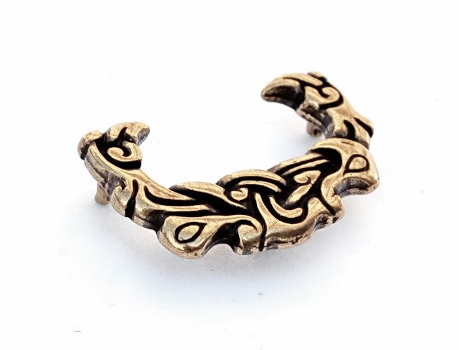 [09 Wi-En 4:B.me] Ringerikestil Wikinger Riemenzunge für 4 cm Gürtel (bronze)