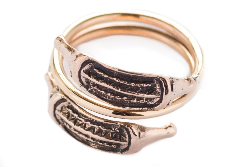 Wikinger Ring WALBURGA aus Bronze – Mystischer Drachenschmuck inspiriert von einem historischen Wikingerfund