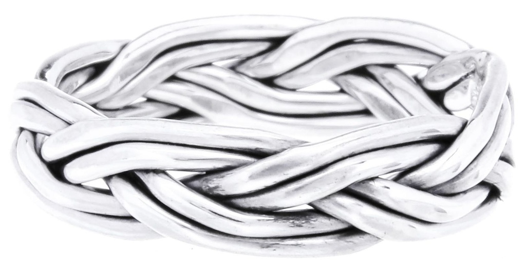 [WK-5109-2015-14 / 44] Ring Northri aus Silber 925 – Wikinger-Flechtband Herrenring 5 mm handgeflochten (14 / 44)