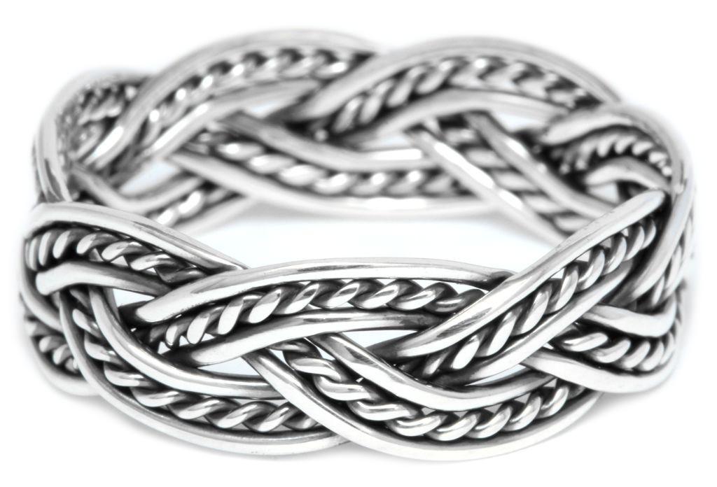 Ring Thorngad aus Silber 925 – Schmaler Wikinger Zopfring 6 mm Bandring