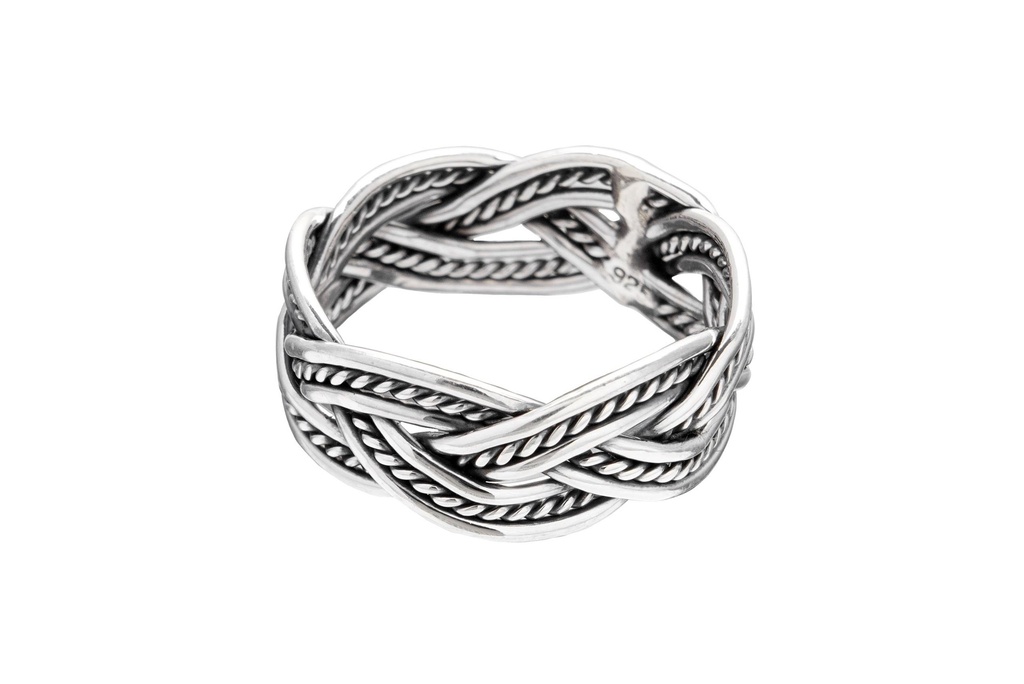 Ring Thorngad aus Silber 925 – Geflochtener Wikinger Bandring 8 mm