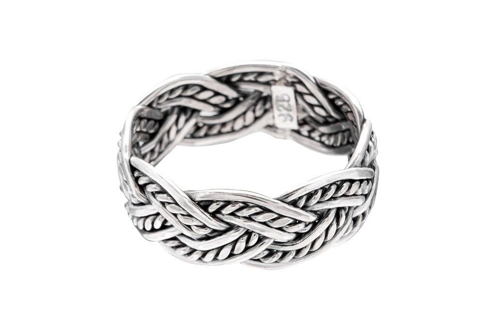 Ring Asgard aus Silber 925 – Wikinger Zopfring 8 mm Bandring nordisch