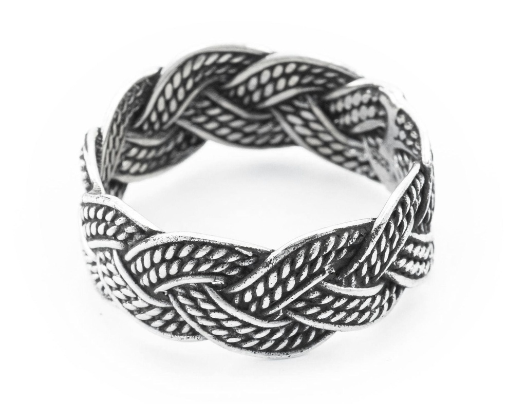 [WK-5127-2015-14 / 44] Ring Thorn aus Silber 925 – Wikinger Zopfring 9 mm Bandring nordisch (14 / 44)