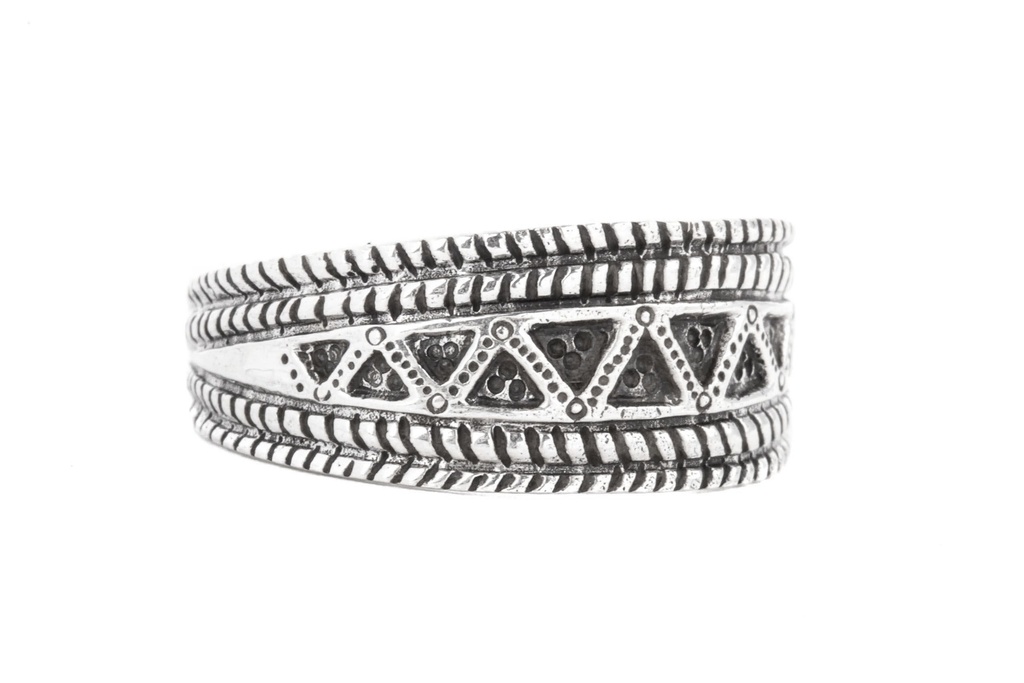 Ring Northern Light aus Silber 925 – Wikingerring mit Symbolband 9 mm